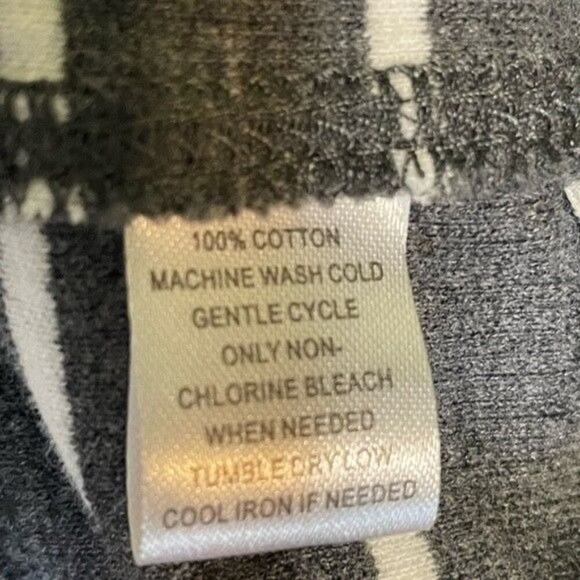 Ann Taylor Loft · Medium · Cotton Blazer · Snap Front Gray White Striped Jacket - Picture 4 of 9